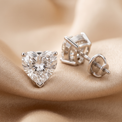 2.00 CT Heart Diamond Solitaire Stud Earrings