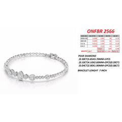 1.54 CT Pear & Round Diamond Halo Bracelet