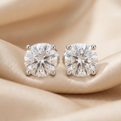 2.00 CT Round Diamond Screw Back Stud Earrings