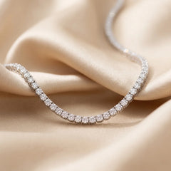 10.70 CT Round Diamond Tennis Necklace