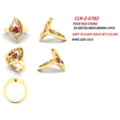 0.5 CT Pear Ruby Flame Sculptural Ring