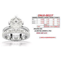 3.35 CT Round Solitaire Pavé Twin Ring