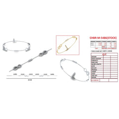 0.54 CT Diamond Infinity & Initial Chain Bracelet
