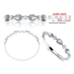 Pear Diamond Halo & Cluster Station Bangle