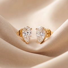 3 CT Pear Diamond Solitaire Stud Earrings