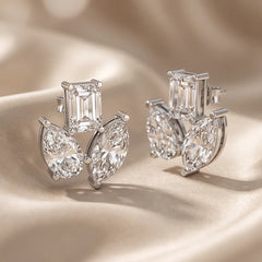 4.2 CT Multi Shape Cluster Diamond Earrings