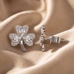 1.30 CT Pear Diamond Pavé Shamrock Studs