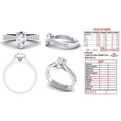 1.39 CT Pear Cut Solitaire Ring – Pavé Band