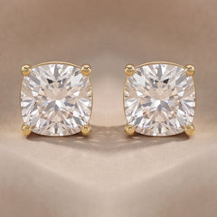 3 CT Cushion Square Diamond Stud Earrings