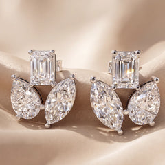 4.2 CT Multi Shape Cluster Diamond Earrings