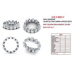 5.20 CT Oval Bezel Diamond Full Eternity Ring