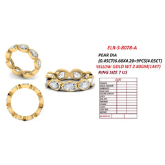 4.05 CT East-West Pear Bezel Diamond Full Eternity Ring