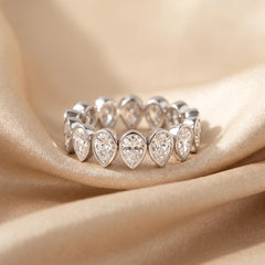 4.20 CT Pear Bezel Diamond Full Eternity Ring