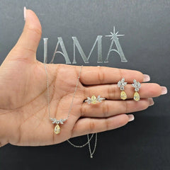 6.45 CT Multi Shape Diamond Jewellery Set - Ring, Earring & Chain Pendant (Ready for Delivery)