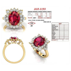 4.14 CT Oval Ruby Halo Ring