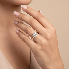 3.35 CT Round Solitaire Pavé Twin Ring