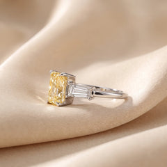 2.8 CT Radiant Three Stone Ring
