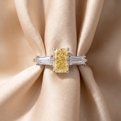 2.8 CT Radiant Three Stone Ring
