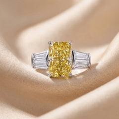 6.75 CT Radiant Cut Three Stone Ring