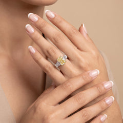 6.75 CT Radiant Cut Three Stone Ring