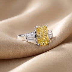 6.75 CT Radiant Cut Three Stone Ring
