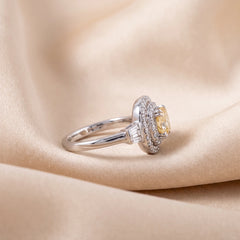 Cushion Cut Double Halo Ring