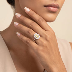 3.84 CT Radiant Cut Halo Ring