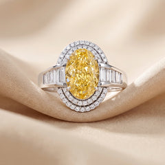 3.36 CT Oval Cut Double Halo Ring