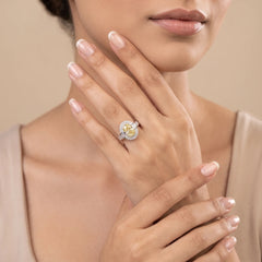 3.36 CT Oval Cut Double Halo Ring