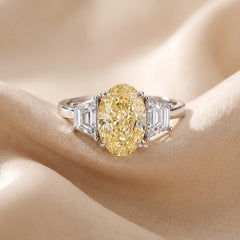 3.87 CT Oval Cut Three Stone Ring