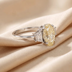 3.87 CT Oval Cut Three Stone Ring