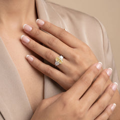 3.87 CT Oval Cut Three Stone Ring