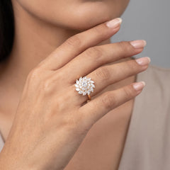 2.93 CT Round Cluster Cocktail Ring