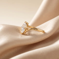 1.52 CT Marquise Cut V-Shank Solitaire Ring