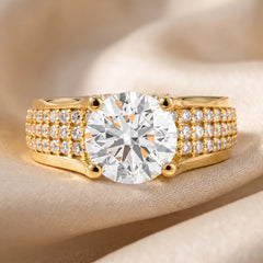 2.65 CT Round Brilliant Wide Pavé Ring