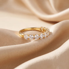 1.25 CT Round Diamond Half Eternity Band