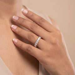 1.25 CT Round Diamond Half Eternity Band