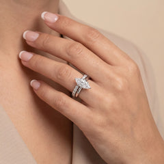 2.65 CT Marquise Solitaire Side Stones Ring