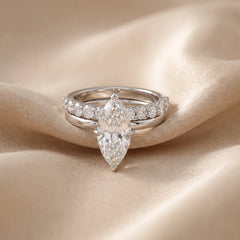 2.65 CT Marquise Solitaire Side Stones Ring