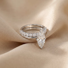 2.65 CT Marquise Solitaire Side Stones Ring