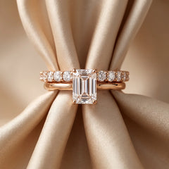 2.32 CT Emerald-cut Pavé Twin Ring