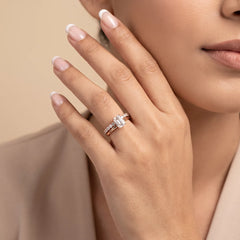 2.32 CT Emerald-cut Pavé Twin Ring