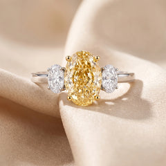 3.15 CT Oval Cut Three Stone Ring