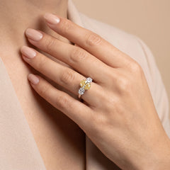 3.15 CT Oval Cut Three Stone Ring