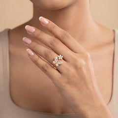 1.15 CT Flower & Butterfly Open Ring