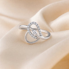 0.21 CT Round Infinity Loop Twist Ring