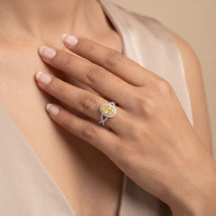 3.06 CT Oval Cut Halo Split-Shank Ring