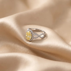 3.06 CT Oval Cut Halo Split-Shank Ring