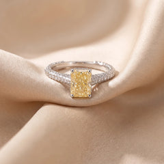 2.66 CT Radiant Solitaire Pavé Ring