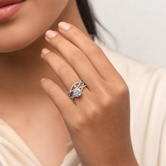2.20 CT Round Solitaire Curved Ring Set